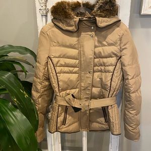 Zara Belted Faux Fur Jacket